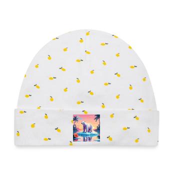 Polar Bear - Baby Premium Organic Mütze - Weiß/Zitronengelb - Vorne