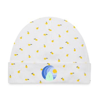 Surf Sundowner III (clean) - Baby Premium Organic Mütze - Weiß/Zitronengelb - Vorne