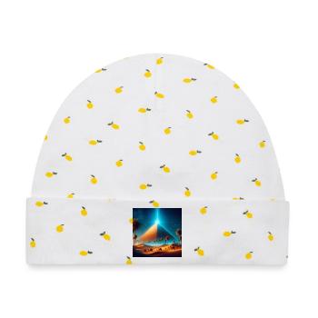 Pyramide 5 - Baby Premium Organic Mütze - Weiß/Zitronengelb - Vorne