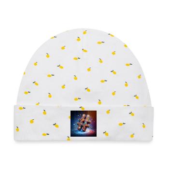 Symbol 4 - Baby Premium Organic Mütze - Weiß/Zitronengelb - Vorne