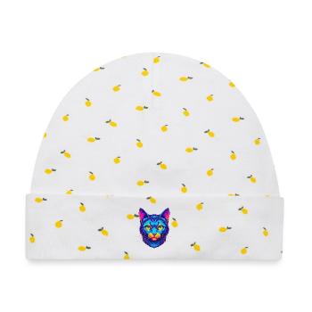 Hauskatze Rasse Karikatur Kawaii Tier Haustier - Baby Premium Organic Mütze - Weiß/Zitronengelb - Vorne