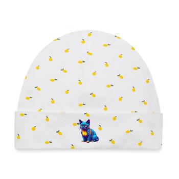 Burmesische Katze Rasse Karikatur Kawaii Tier Haustier - Baby Premium Organic Mütze - Weiß/Zitronengelb - Vorne