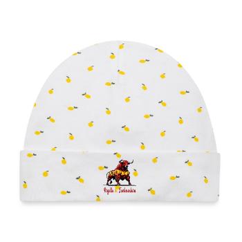 Der Stolz Fuerteventura Flagge Design - Baby Premium Organic Mütze - Weiß/Zitronengelb - Vorne