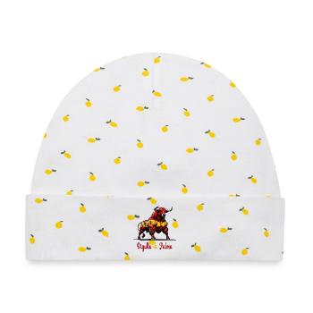 Der Stolz Palma Flagge Design - Baby Premium Organic Mütze - Weiß/Zitronengelb - Vorne