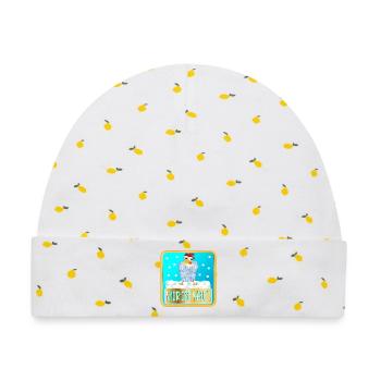 MIR IST KALT WINTER HÜHNER - Baby Premium Organic Mütze - Weiß/Zitronengelb - Vorne