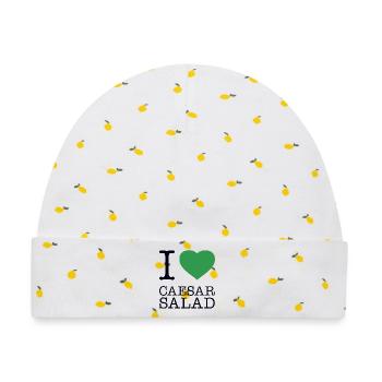I LOVE CAESAR SALAD - Baby Premium Organic Mütze - Weiß/Zitronengelb - Vorne