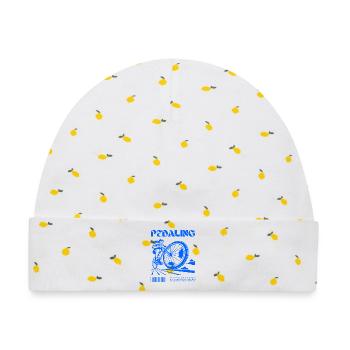 Pedaling – Kraft & Freiheit auf zwei Rädern - Baby Premium Organic Mütze - Weiß/Zitronengelb - Vorne