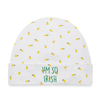 I'M SO IRISH Ireland Irland - Baby Premium Organic Mütze - Weiß/Zitronengelb - Vorne