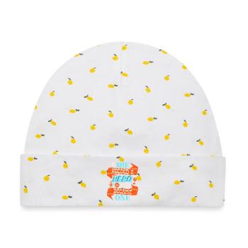 She Needed a Hero – Starke Frauenpower - Baby Premium Organic Mütze - Weiß/Zitronengelb - Vorne