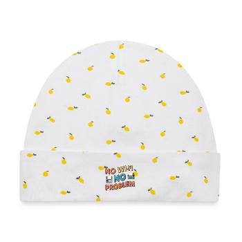No Wi-Fi, No Problem - Baby Premium Organic Mütze - Weiß/Zitronengelb - Vorne