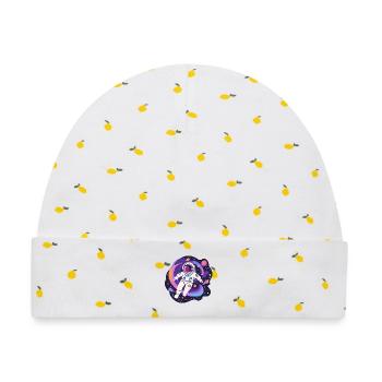 Weltraum-Regenbogen-Astronaut - Baby Premium Organic Mütze - Weiß/Zitronengelb - Vorne