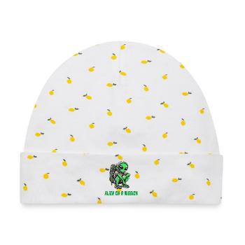 Alien auf Mission - Baby Premium Organic Mütze - Weiß/Zitronengelb - Vorne