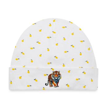 Tiger - Baby Premium Organic Mütze - Weiß/Zitronengelb - Vorne