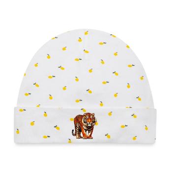 Tiger - Baby Premium Organic Mütze - Weiß/Zitronengelb - Vorne