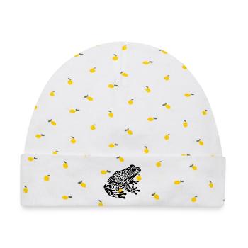 Frosch tattoo - Baby Premium Organic Mütze - Weiß/Zitronengelb - Vorne