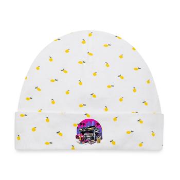 Kompaktkassette Ghettoblaster 90er Retro Geschenk - Baby Premium Organic Mütze - Weiß/Zitronengelb - Vorne