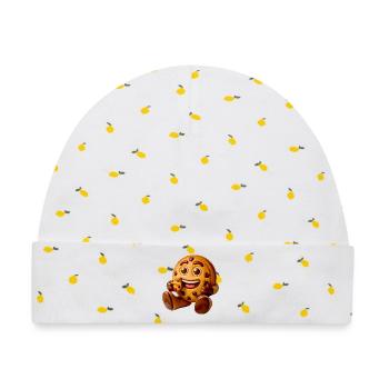 Cookie Charakter - Baby Premium Organic Mütze - Weiß/Zitronengelb - Vorne