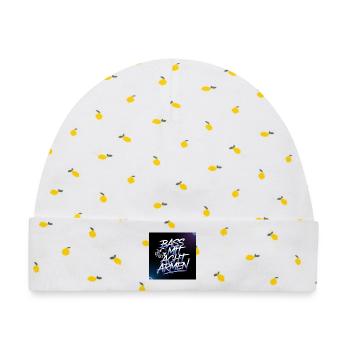 Bass MHF Acht Armen Neon Design - Baby Premium Organic Mütze - Weiß/Zitronengelb - Vorne