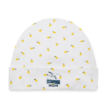 Moin Möwe - Baby Premium Organic Mütze - Weiß/Zitronengelb - Vorne