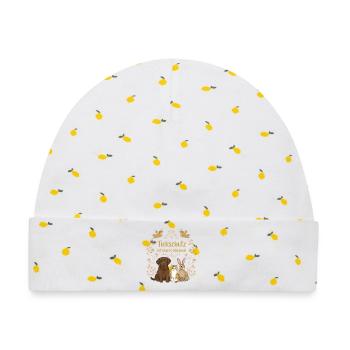 Tierschutz ist unsere Mission - Baby Premium Organic Mütze - Weiß/Zitronengelb - Vorne