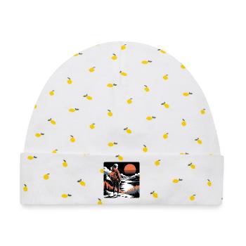 Wanderer Mädchen malerischen Sonnenuntergang Abent - Baby Premium Organic Mütze - Weiß/Zitronengelb - Vorne