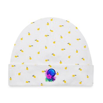 Neon Tropic Moon - Baby Premium Organic Mütze - Weiß/Zitronengelb - Vorne