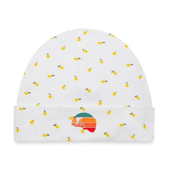Dwonhill Sunset - Baby Premium Organic Mütze - Weiß/Zitronengelb - Vorne