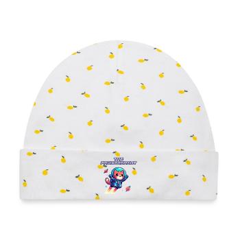 Astronautenkatze im All - Baby Premium Organic Mütze - Weiß/Zitronengelb - Vorne