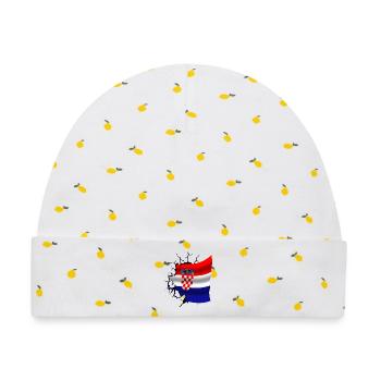 Bandera de Croacia - Kroatien - Flagge Broken Design - Baby Premium Organic Mütze - Weiß/Zitronengelb - Vorne