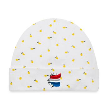Bandera de Paises Bajos - Niederlande - Flagge - Baby Premium Organic Mütze - Weiß/Zitronengelb - Vorne