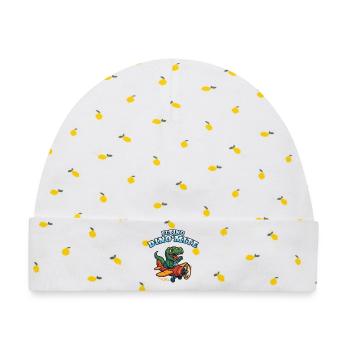 Fliegendes Dino'Mite-Flugzeug - Baby Premium Organic Mütze - Weiß/Zitronengelb - Vorne