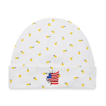 Flagge der Vereinigten Staaten - USA - Flagge Broken Desi - Baby Premium Organic Mütze - Weiß/Zitronengelb - Vorne