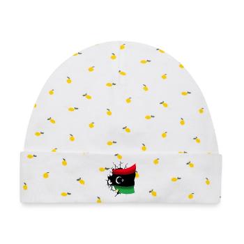 Flagge von Libyen - Libyen - Flagge Broken Design - Baby Premium Organic Mütze - Weiß/Zitronengelb - Vorne