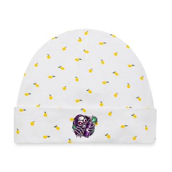 Totenkopf Sprayer - Baby Premium Organic Mütze - Weiß/Zitronengelb - Vorne