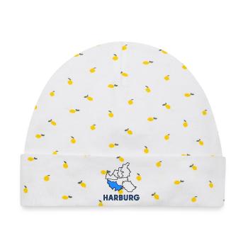 Harburg, Stadtteil von Hamburg - Baby Premium Organic Mütze - Weiß/Zitronengelb - Vorne