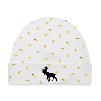 Moose - Baby Premium Organic Mütze - Weiß/Zitronengelb - Vorne