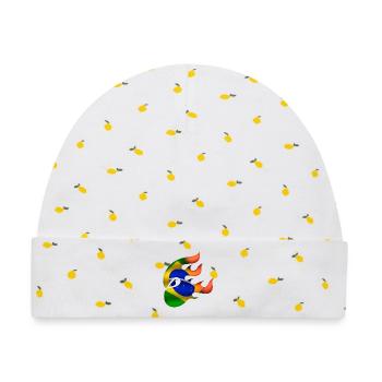 Flagge von Brasilien - Brasilien - Ninja - Baby Premium Organic Mütze - Weiß/Zitronengelb - Vorne