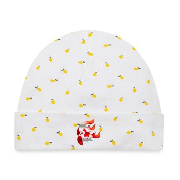 Flagge von Kanada - Kanada - Ninja - Baby Premium Organic Mütze - Weiß/Zitronengelb - Vorne