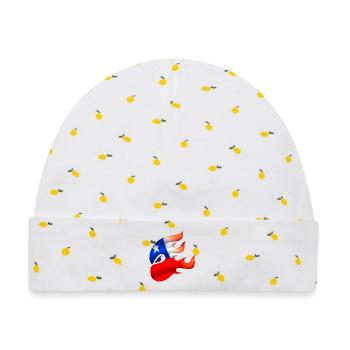 Flagge von Chile - Chile - Ninja - Baby Premium Organic Mütze - Weiß/Zitronengelb - Vorne