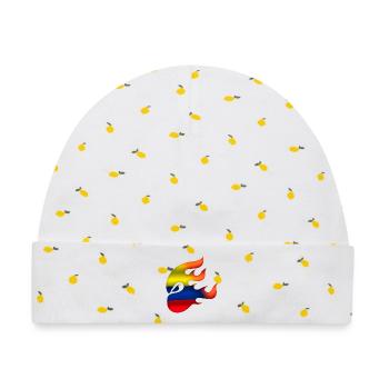Flagge von Kolumbien - Kolumbien - Ninja - Baby Premium Organic Mütze - Weiß/Zitronengelb - Vorne