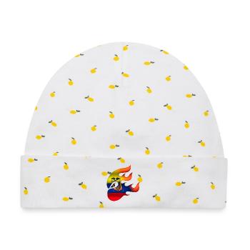 Flagge von Ecuador - Ecuador - Ninja - Baby Premium Organic Mütze - Weiß/Zitronengelb - Vorne