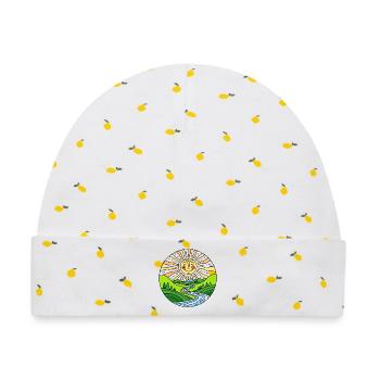 Sonnenschein - Baby Premium Organic Mütze - Weiß/Zitronengelb - Vorne