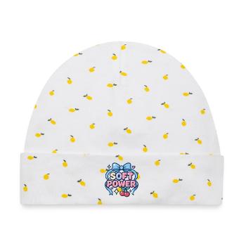 Soft Power – Kawaii Schleife - Baby Premium Organic Mütze - Weiß/Zitronengelb - Vorne