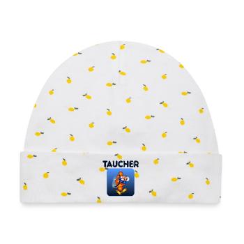 TAUCHEN TAUCHER FRANZBRÖTCHEN - Baby Premium Organic Mütze - Weiß/Zitronengelb - Vorne