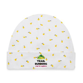 Trailrunning – Laufen, um die Welt zu erkunden - Baby Premium Organic Mütze - Weiß/Zitronengelb - Vorne