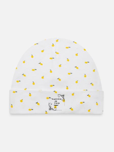 Emma Zitat Geschenk von Jane Austen - Baby Premium Organic Mütze - Weiß/Zitronengelb