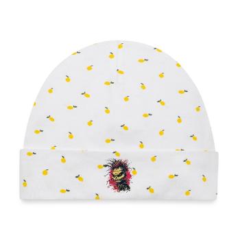Punkrock Vogelscheuche - Baby Premium Organic Mütze - Weiß/Zitronengelb - Vorne