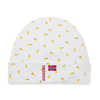 BODØ  - Baby Premium Organic Mütze - Weiß/Zitronengelb - Vorne