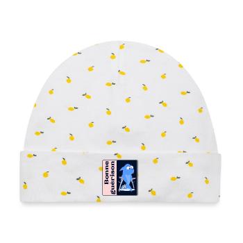 Gute heilende Füße - Baby Premium Organic Mütze - Weiß/Zitronengelb - Vorne