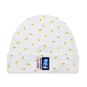 Mach dich selbst besser Meeresbewohner - Baby Premium Organic Mütze - Weiß/Zitronengelb - Vorne